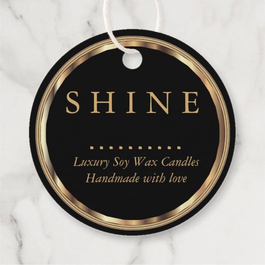 Metaalgoud en zwart bedankjes labels (Achterkant)