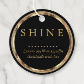 Metaalgoud en zwart bedankjes labels (Voorkant)