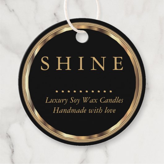 Metaalgoud en zwart bedankjes labels (Voorkant)