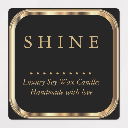 Metaalgoud en zwart — waterdicht labels (Design 1)