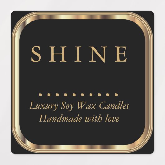 Metaalgoud en zwart — waterdicht labels (Design 2)