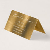 Metaalgoud en zwarte Folie Modern en elegant Visitekaartje (Achterkant)