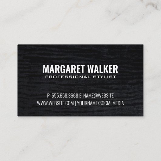 metaalgoud | fluweelzwart | Monogram Visitekaartje (Achterkant)