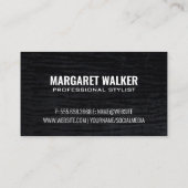 metaalgoud | fluweelzwart | Paarse stof Visitekaartje (Achterkant)