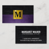 metaalgoud | fluweelzwart | Paarse stof Visitekaartje (Voorkant / Achterkant)