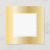 Metaalgoud | Geometrisch cirkelpatroon Vierkante Visitekaartje (Achterkant)