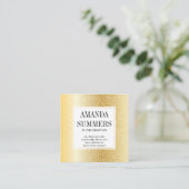 Metaalgoud | Geometrisch cirkelpatroon Vierkante Visitekaartje (Staand voorkant)