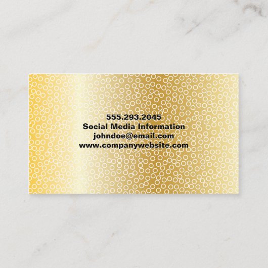 Metaalgoud | Geometrisch patroon Visitekaartje (Achterkant)