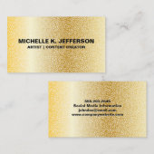 Metaalgoud | Geometrisch patroon Visitekaartje (Voorkant / Achterkant)
