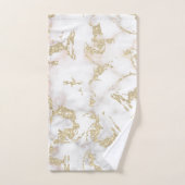 Metaalgoud glitter & gem encrusted wit marmer bad handdoek (Handdoek)