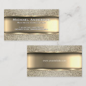 Metaalgoud | Glitter Visitekaartje (Voorkant / Achterkant)