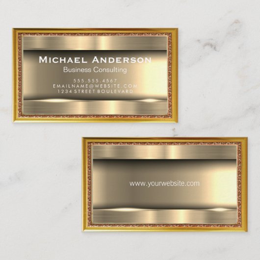 Metaalgoud | Golden Lijst Visitekaartje (Voorkant / Achterkant)