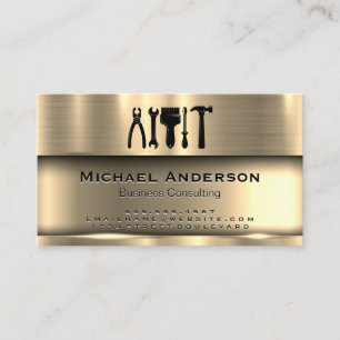 Metaalgoud Hardwarehulpmiddelen Visitekaartje