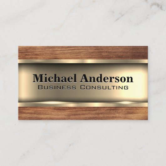 Metaalgoud | Houtsim Visitekaartje (Voorkant)