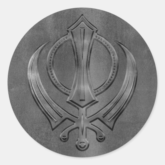  metaalgoud Khanda-symbool Ronde Sticker (Voorkant)