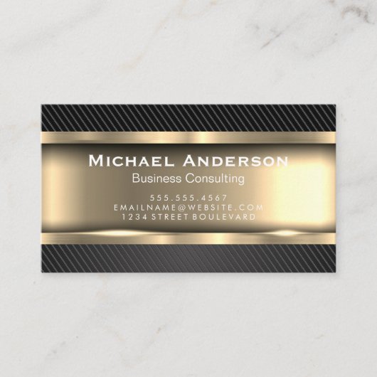 Metaalgoud | Koolstofvezel Visitekaartje (Voorkant)