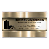 Metaalgoud | Logo onroerend goed Magnetisch Visitekaartje (Voorkant)