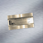 Metaalgoud | Logo onroerend goed Magnetisch Visitekaartje (Voorbeeld)