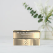 Metaalgoud | Logo onroerend goed Visitekaartje (Staand voorkant)