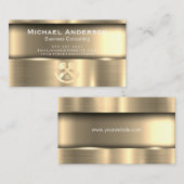 Metaalgoud | Logo onroerend goed Visitekaartje (Voorkant / Achterkant)