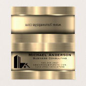 Metaalgoud | Logo onroerend goed Visitekaartje (Buitenkant ongevouwen)