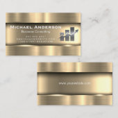 Metaalgoud | Logo van de financieel balie Visitekaartje (Voorkant / Achterkant)