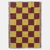 Metaalgoud met bordeauxrood vierkant stijl deken (Voorkant Verticaal)