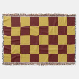 Metaalgoud met bordeauxrood vierkant stijl deken