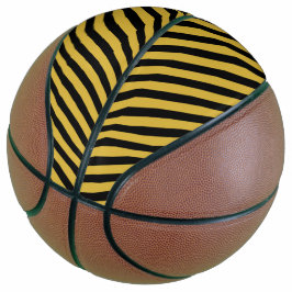 Metaalgoud met opvallend zwart streeppatroon basketbal