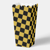 Metaalgoud met Zwart Vierkant Patroon Popcorn Bedankdoosjes (Achterkant)
