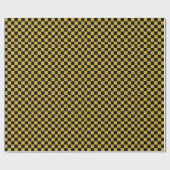 Metaalgoud met Zwarte Vierkante Stijl Cadeaupapier (Vlak)