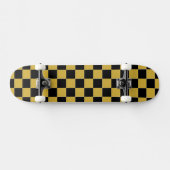 Metaalgoud met Zwarte Vierkante Stijl Persoonlijk Skateboard (Horizontaal)