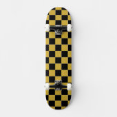 Metaalgoud met Zwarte Vierkante Stijl Persoonlijk Skateboard (Voorkant)