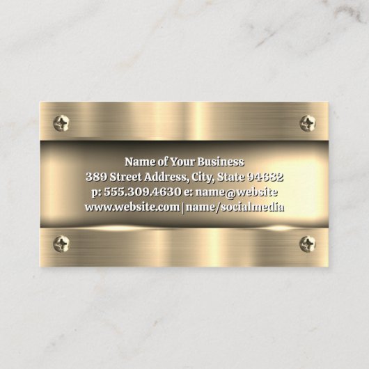 Metaalgoud | Metaalschroeven Visitekaartje (Achterkant)