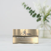 Metaalgoud | Metalen Logo vastgoed Visitekaartje (Staand voorkant)