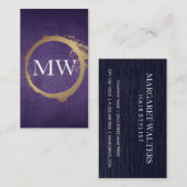 metaalgoud | Paarse weefselstructuur Visitekaartje (Voorkant / Achterkant)