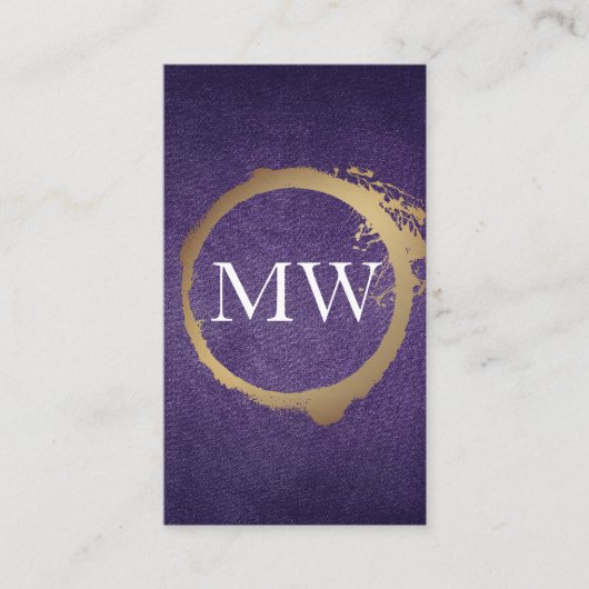 metaalgoud | Paarse weefselstructuur Visitekaartje (Voorkant)