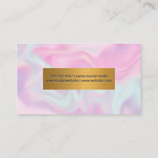 Metaalgoud | Pastel vloeibare achtergrond Visitekaartje (Achterkant)