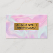 Metaalgoud | Pastel vloeibare achtergrond Visitekaartje (Voorkant)