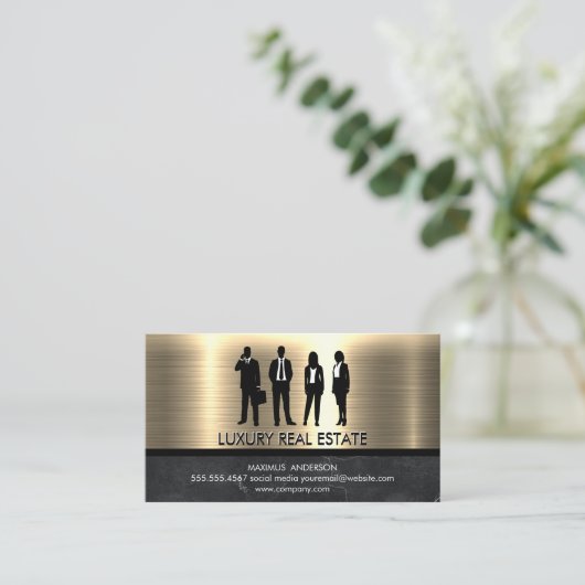 Metaalgoud | Professionals in het bedrijfsleven Visitekaartje (Staand voorkant)