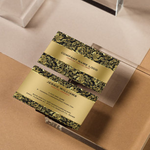 Metaalgoud Roestvrij staal & Floral Damaskers Visitekaartje