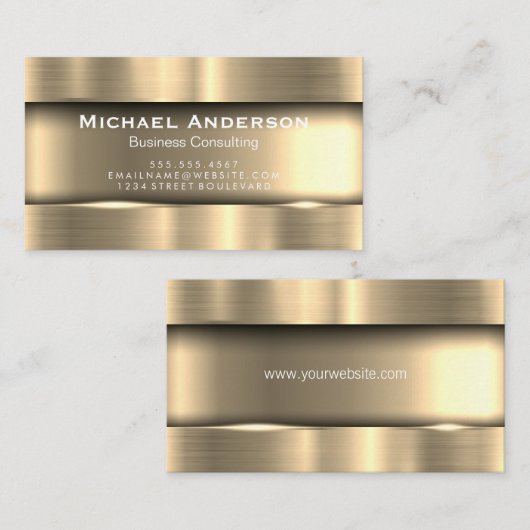 Metaalgoud Visitekaartje (Voorkant / Achterkant)