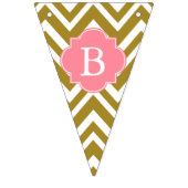 Metaalgoud, wit en roze Baby shower Vlaggetjes (Derde vlag)