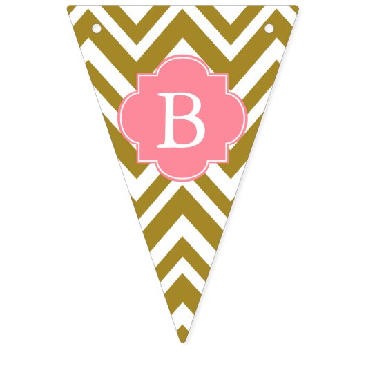 Metaalgoud, wit en roze Baby shower Vlaggetjes (Derde vlag)