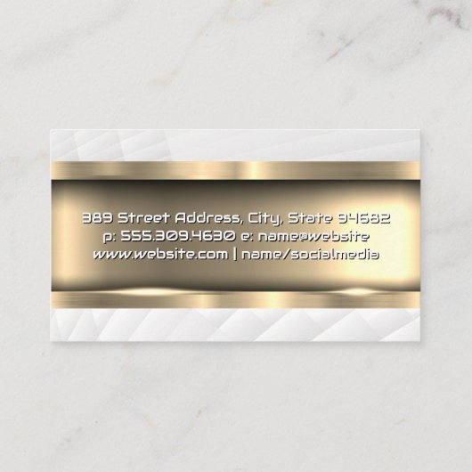 Metaalgoud | Witte panelen Visitekaartje (Achterkant)