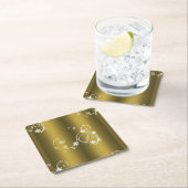 Metaalgoud, witte zwitjes kerstmis kartonnen onderzetters (Insitu)