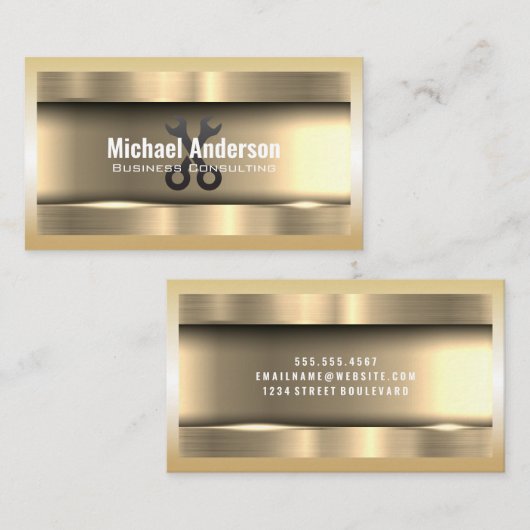 Metaalgoud | Wrenches Visitekaartje (Voorkant / Achterkant)