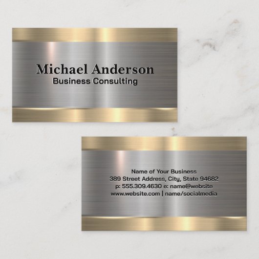 Metaalgoud | Zilver Visitekaartje (Voorkant / Achterkant)