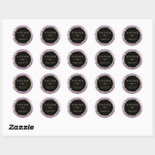 Metaalgoud, zwart en Paars glitter Ronde Sticker (Vel)
