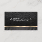 metaalgoud | zwarte koolstofvezel | baksteen visitekaartje (Achterkant)